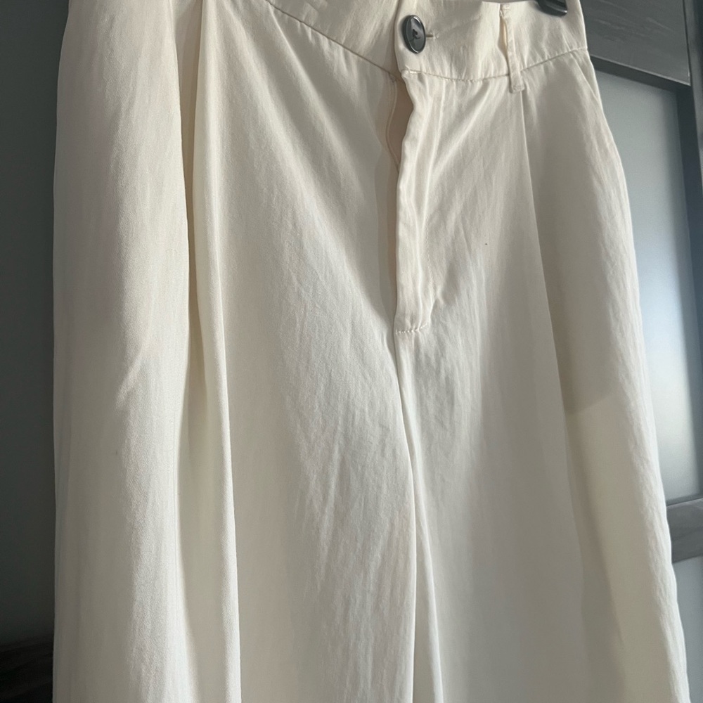 Zara Cream Wide-Leg Trousers